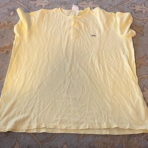 Lacoste Light Yellow Henley Cotton Tee size 7
